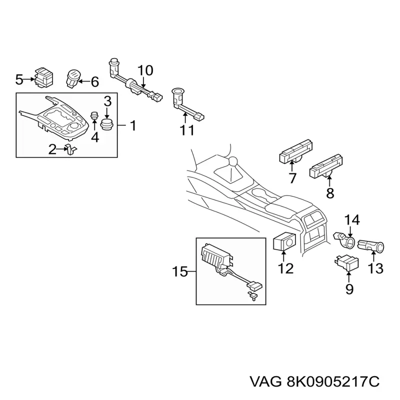 Кнопка запуску двигуна VAG 8K0905217B ціна, від 23.14 USD