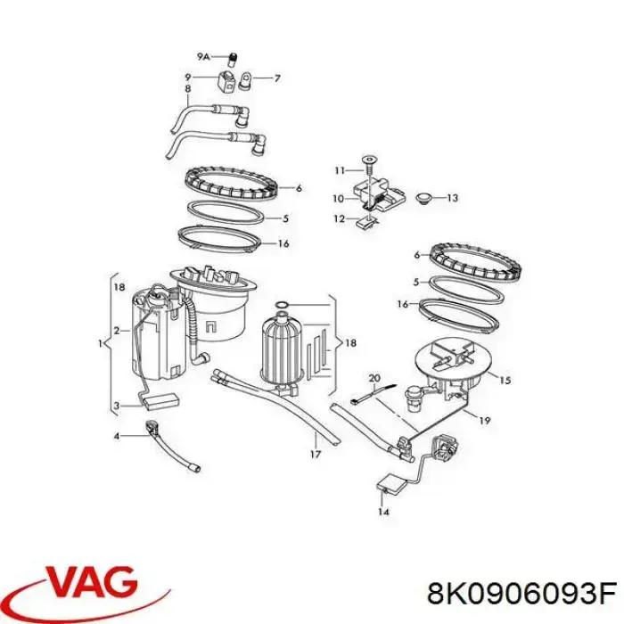 Купити 8K0906093F VAG Модуль керування (ЕБУ) паливним насосом