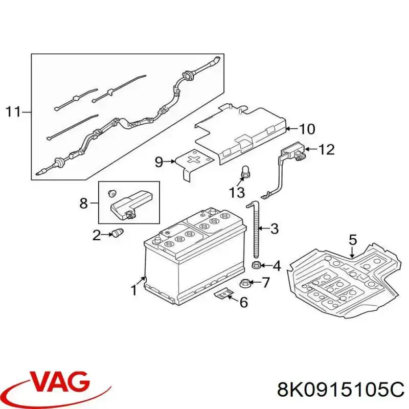 Батарея акумуляторна VAG 8K0915105C ціна, від 128.20 USD