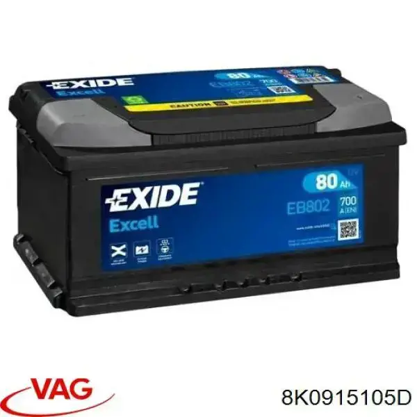 Батарея акумуляторна VAG 8K0915105D ціна, від 124.91 USD