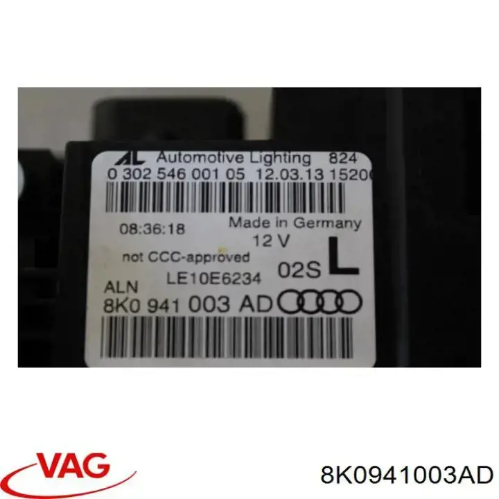 8K0941003AD VAG Фара дальнього світла в зборі