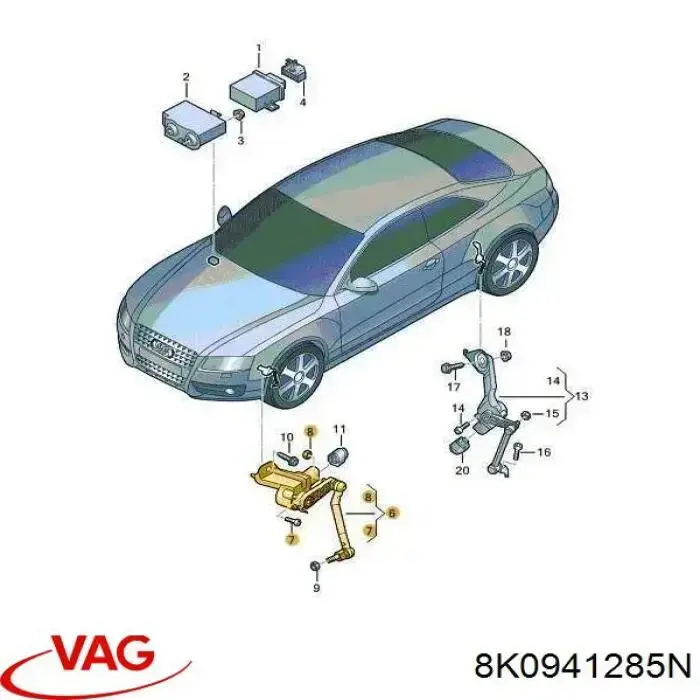 Купити TQ45183 Tqparts Датчик рівня положення кузова, передній лівий