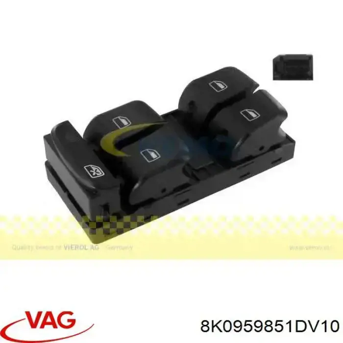 Купити 8K0959851DV10 VAG Кнопковий блок керування склопідіймачами передній лівий