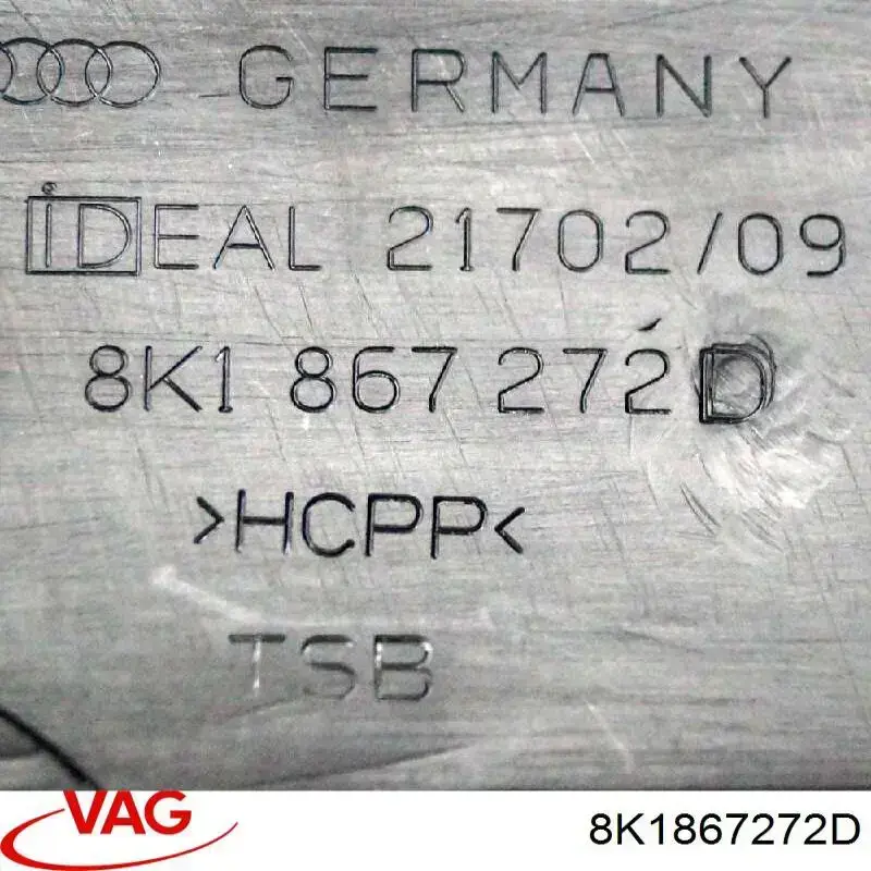 Обшивка стійки кузова внутрішня, передня права 8K1867272D VAG