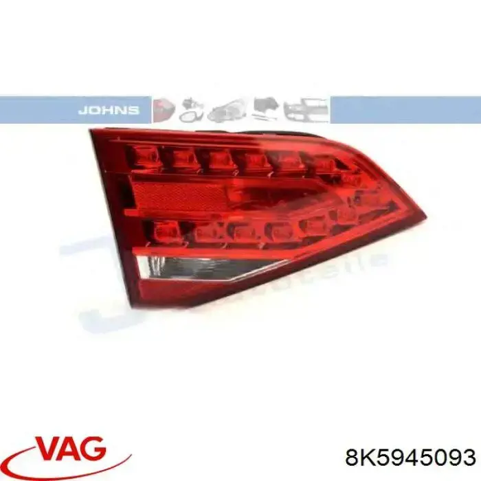 Купити 8K5945093 VAG Ліхтар задній лівий, внутрішній