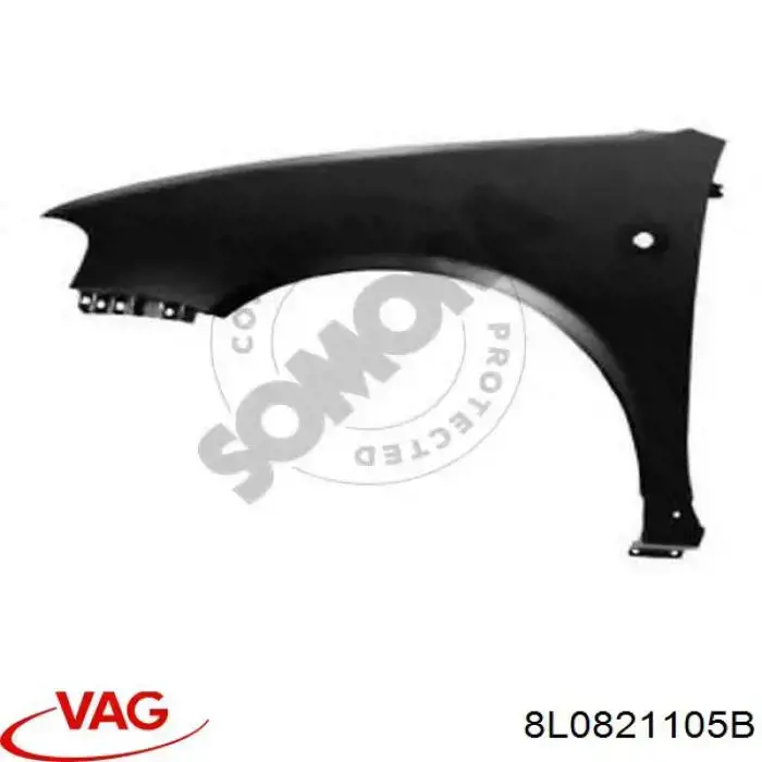Ліве переднє крило VAG 8L0821105B ціна, від 55.39 USD