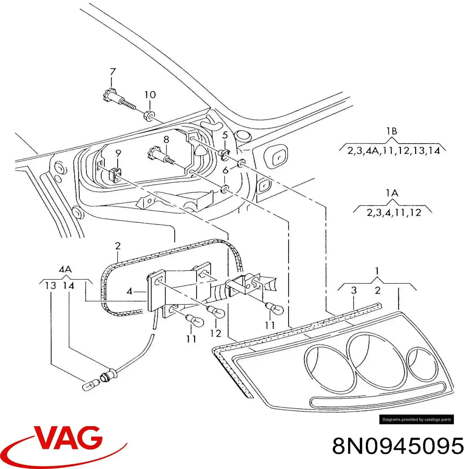 Купити 8N0945095 VAG Лівий стоп