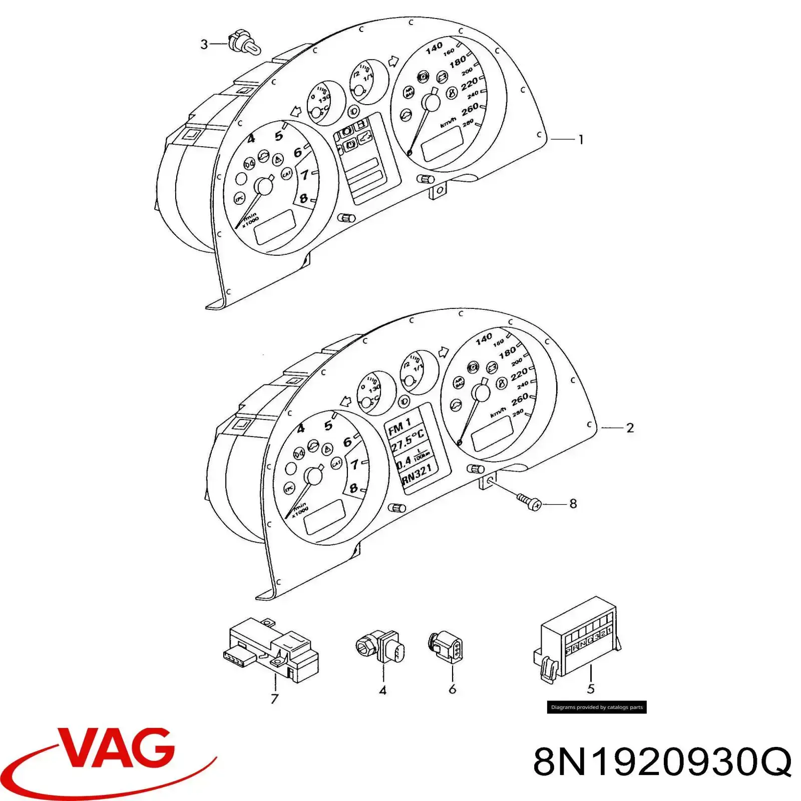 8N1920930Q VAG Щиток приладів