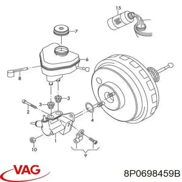 Купити 8P0698459B VAG Датчик педалі гальма