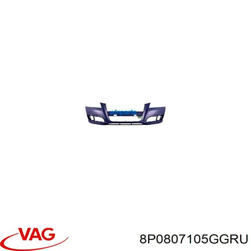 8P0807105GGRU VAG Бампер передній в зборі