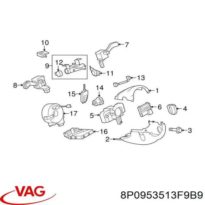 8P0953513F VAG Перемикач підрульовий, лівий
