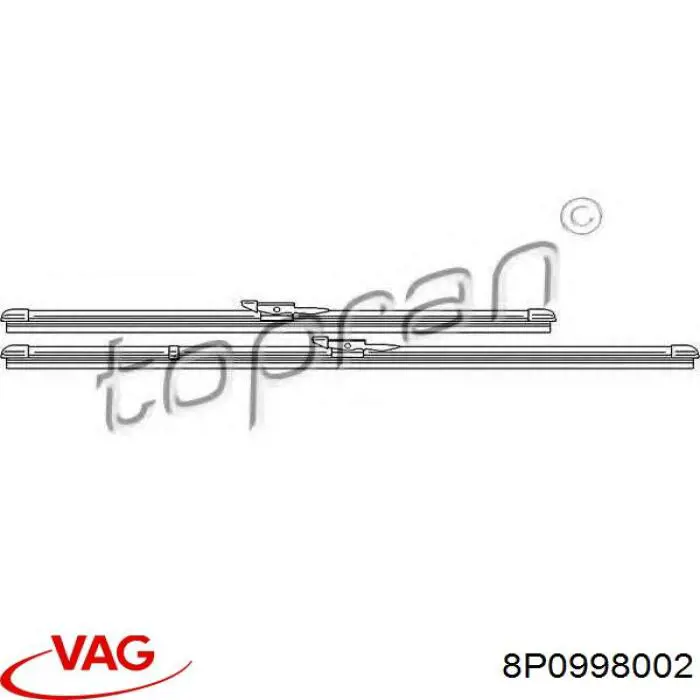 Щітка-двірник лобового скла, комплект з 2-х шт. VAG 8P0998002 ціна, від 24.58 USD