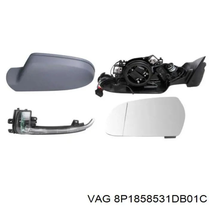 Ліве бічне дзеркало VAG 8P1858531DB01C ціна, від 108.59 USD