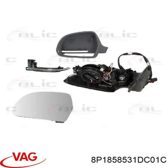 Купити 8P1858531DC01C VAG Бічне дзеркало заднього виду ліве