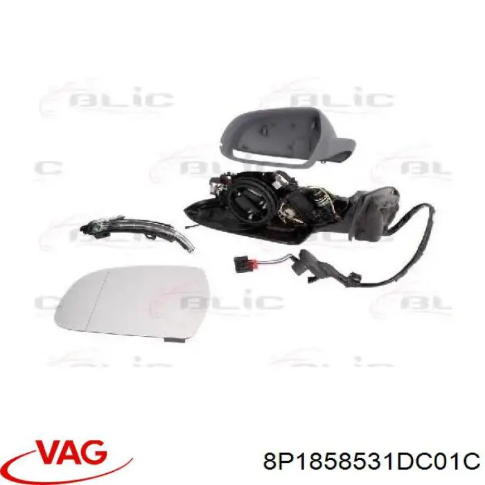 Ліве бічне дзеркало VAG 8P1858531DC01C ціна, від 141.75 USD