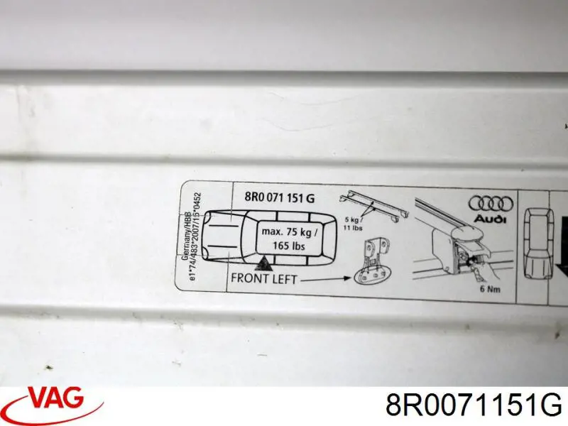 Купити 8R0071151G VAG Рейлінг даху, комплект