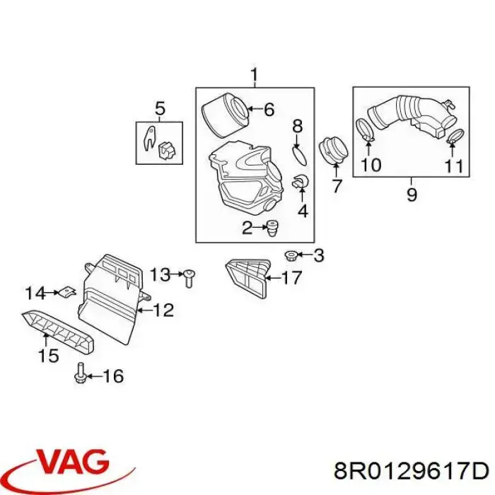 Повітроприймач VAG 8R0129617D