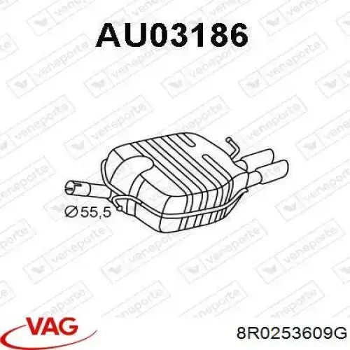 8R0253609G VAG Глушник, задня частина