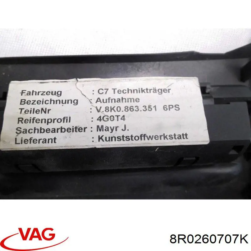 8R0260707K VAG Шланг кондиціонера, від випарника до компресора