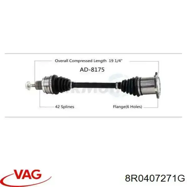 Купити 8R0407271G VAG Вісь передня в зборі