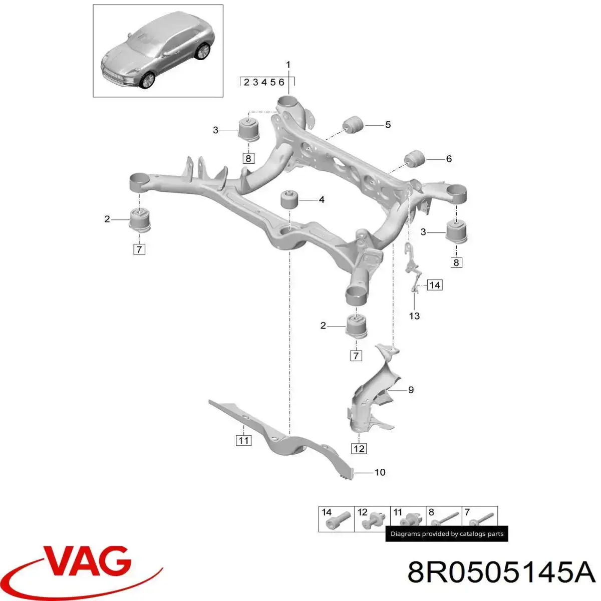 Купити 8R0505145A VAG Сайлентблок задньої балки