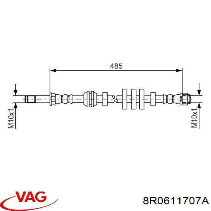 Шланг гальмівний передній Brembo T85138 ціна, від 6.43 USD