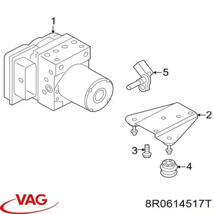 Блок керування АБС (ABS) 8R0614517T VAG