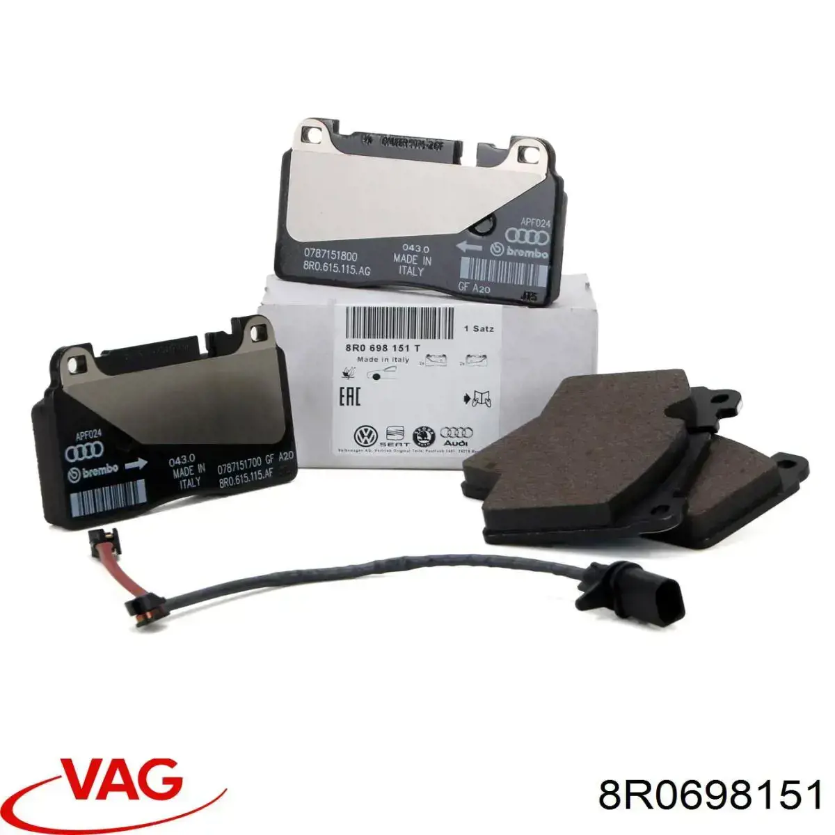 Гальмівні колодки VAG 8R0698151 ціна, від 90.94 USD