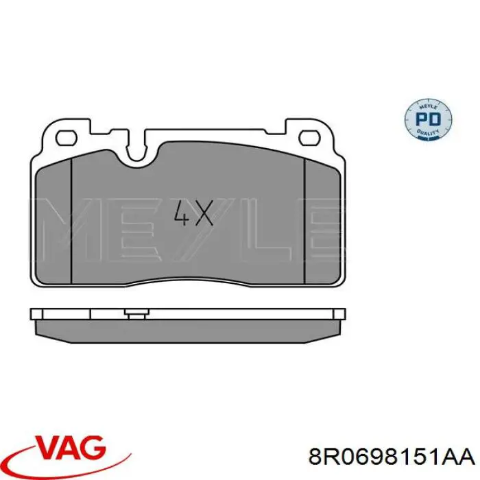 Купити 8R0698151AA VAG Колодки гальмівні передні, дискові