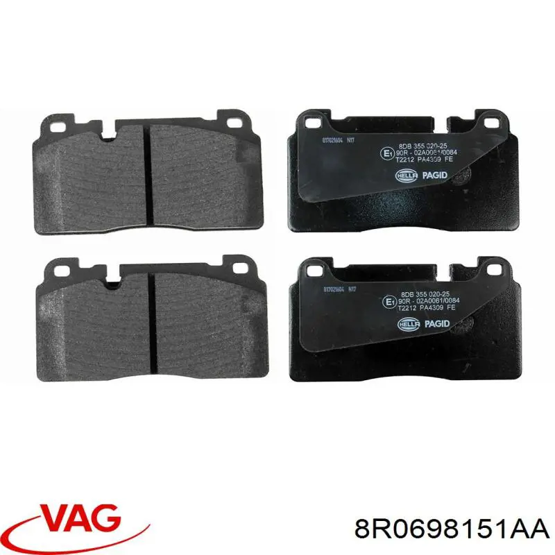 Передні тормозні колодки 8R0698151AA VAG