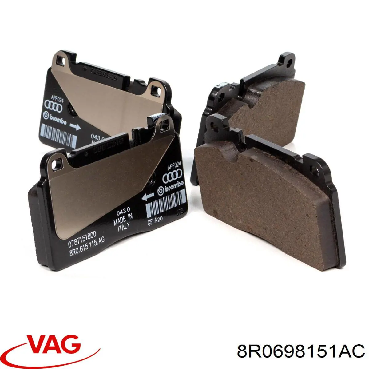 8R0698151AC VAG Передні гальмівні колодки