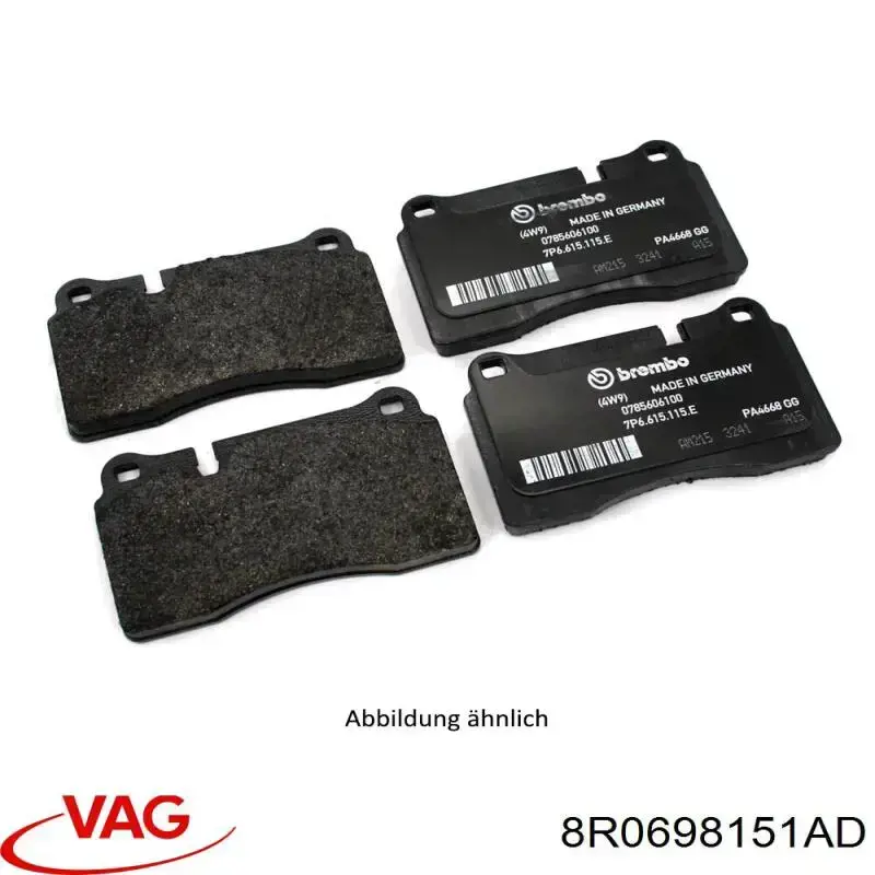 Гальмівні колодки VAG 8R0698151AD ціна, від 75.54 USD