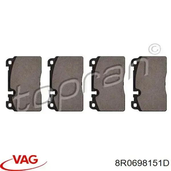 Купити 8R0698151D VAG Колодки гальмівні передні, дискові