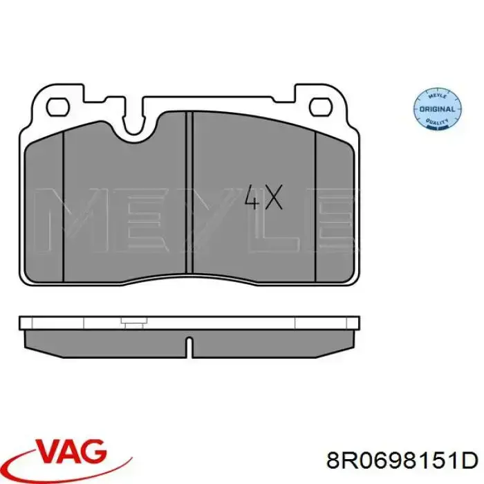 Передні тормозні колодки 8R0698151D VAG