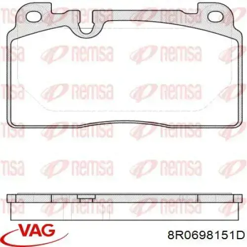 Гальмівні колодки VAG 8R0698151D ціна, від 57.05 USD