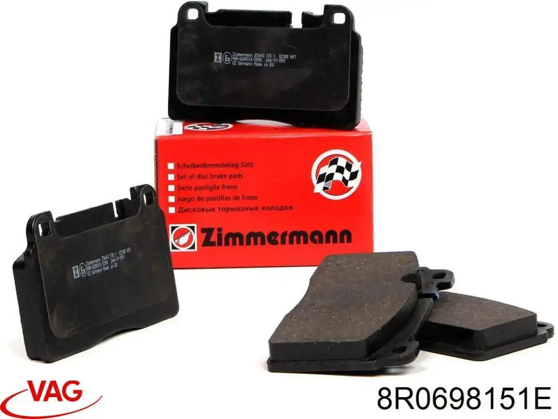 Передні тормозні колодки 8R0698151E VAG