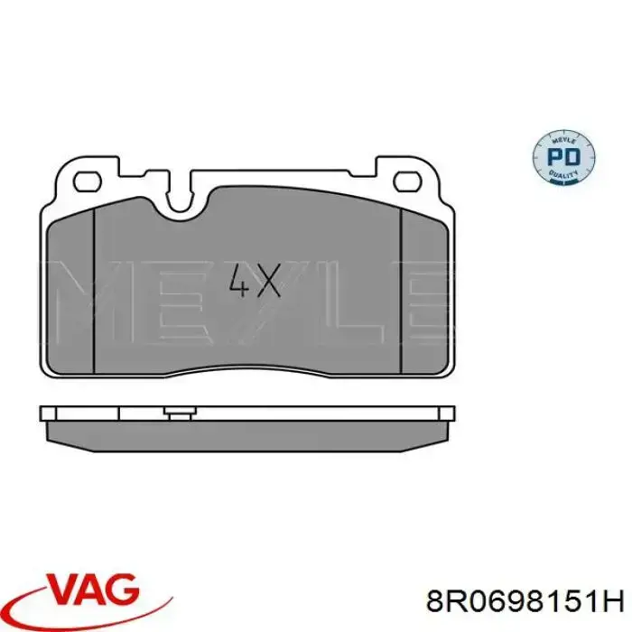 Купити 8R0698151H VAG Колодки гальмівні передні, дискові