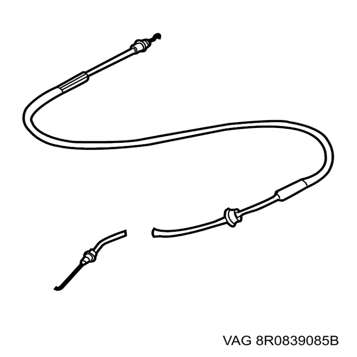 Трос/тяга відкривання замка дверей задньої VAG 8R0839085B ціна, від 4.88 USD