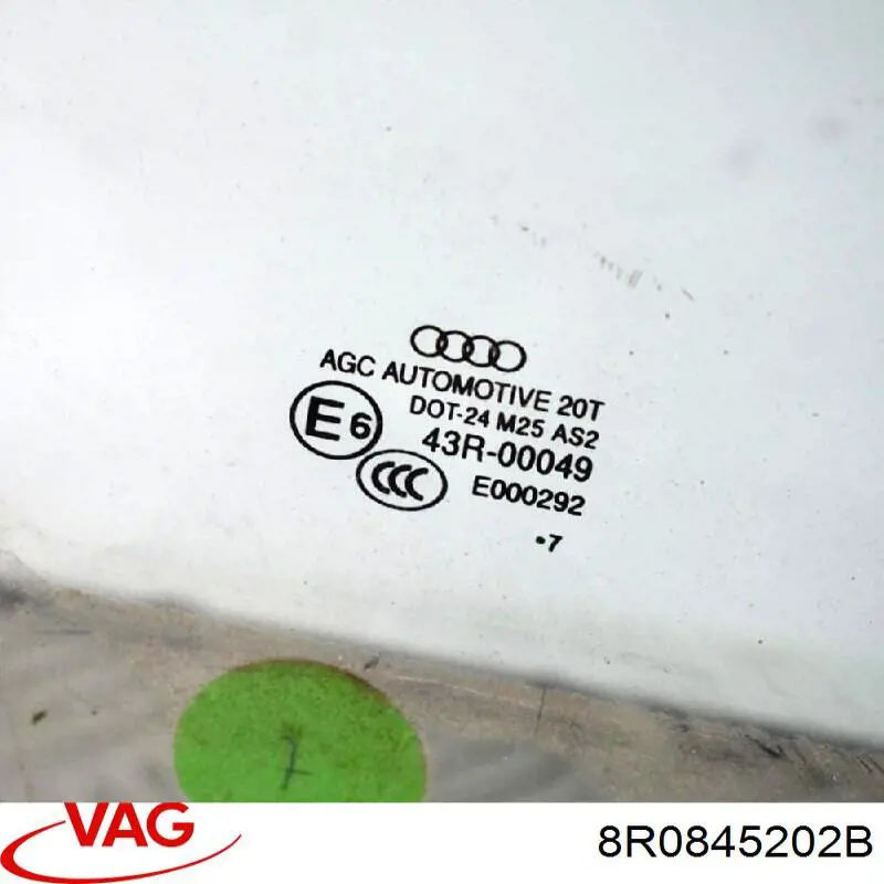 Скло передньої правої двері VAG 8R0845202B ціна, від 17.29 USD