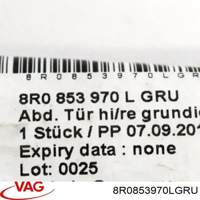 Молдинг передньої лівої двері, нижній VAG 8R0853970LGRU ціна, від 62.98 USD