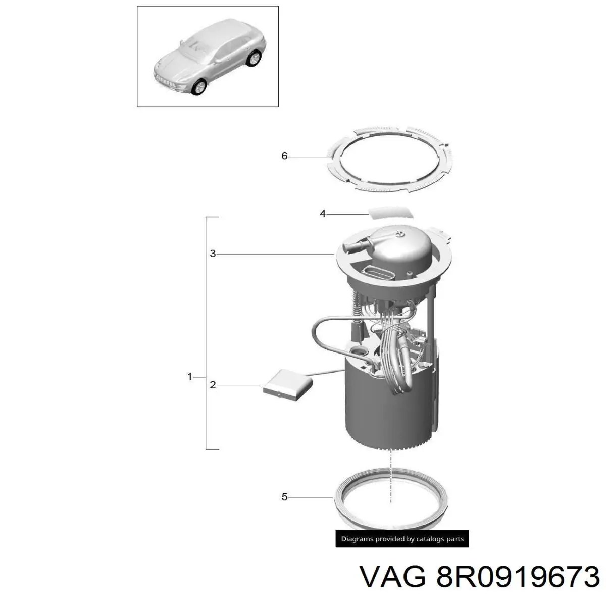 Датчик рівня палива в баку 8R0919673D VAG