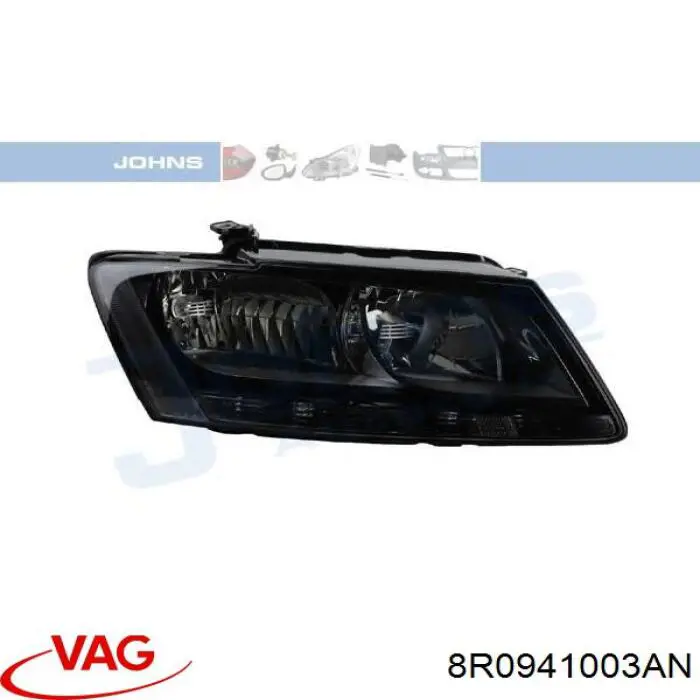 Фара ліва передня VAG 8R0941003AN ціна, від 435.92 USD