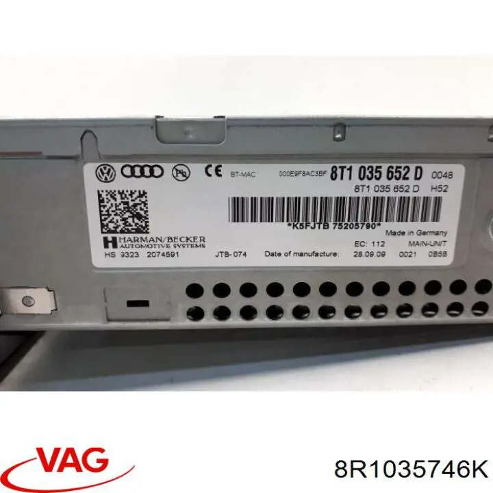 Купити 8R1035746K VAG Магнітола