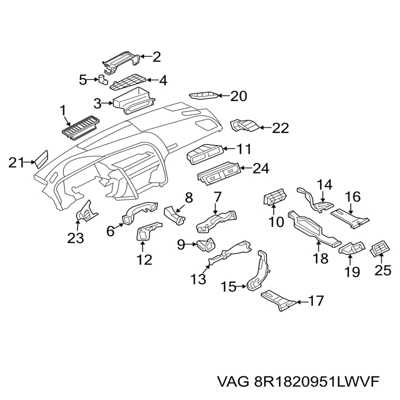 Вентиляція передка VAG 8R1820951LWVF ціна, від 50.68 USD