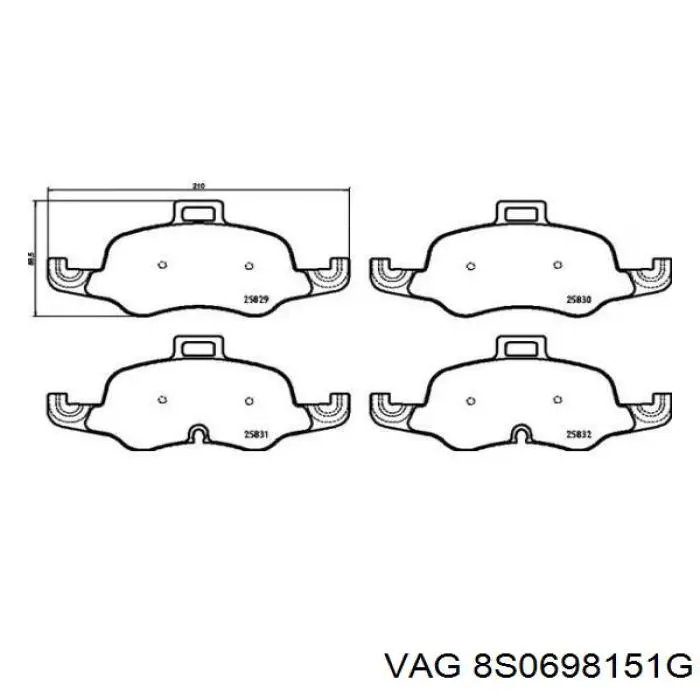 Тормозні колодки VAG 8S0698151G