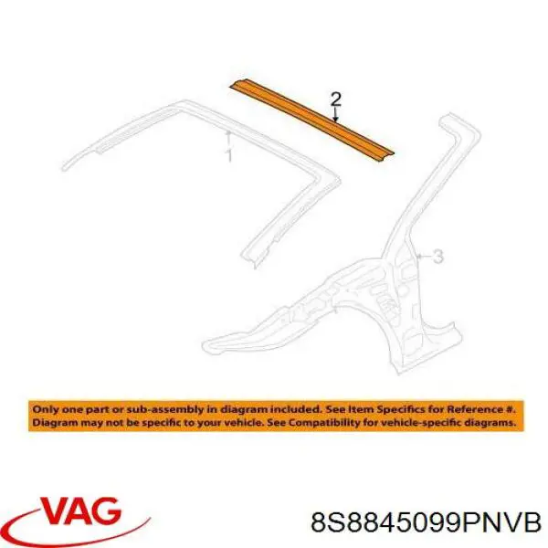 Автоскло VAG 8S8845099PNVB ціна, від 243.26 USD