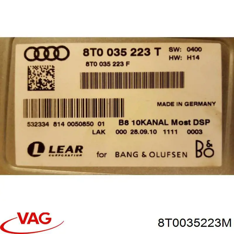 8T0035223C VAG Підсилювач звуку аудіосистеми