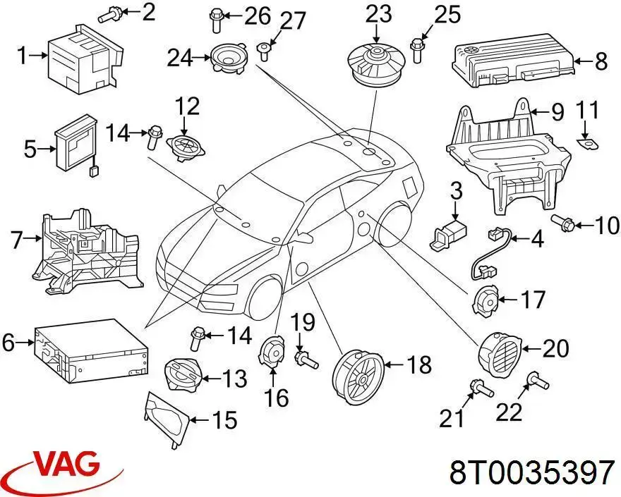 Динамік "торпедо" VAG 8T0035397 ціна, від 5.62 USD