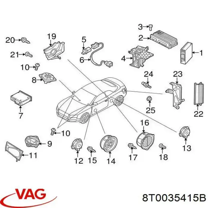 Купити 8T0035415B VAG Динамік передньої двері