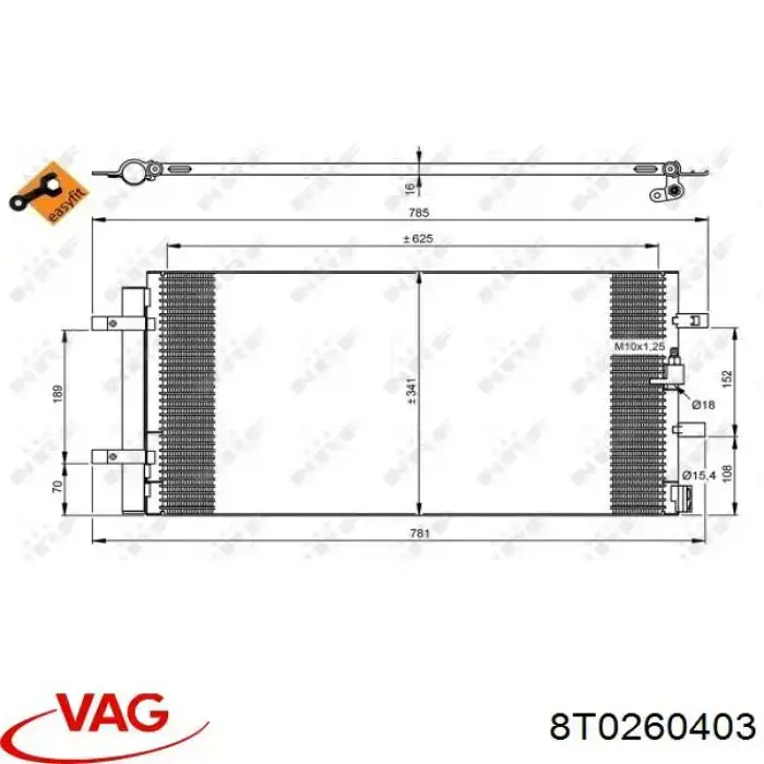Конденсатор кондиціонера VAG 8T0260403 ціна, від 81.51 USD